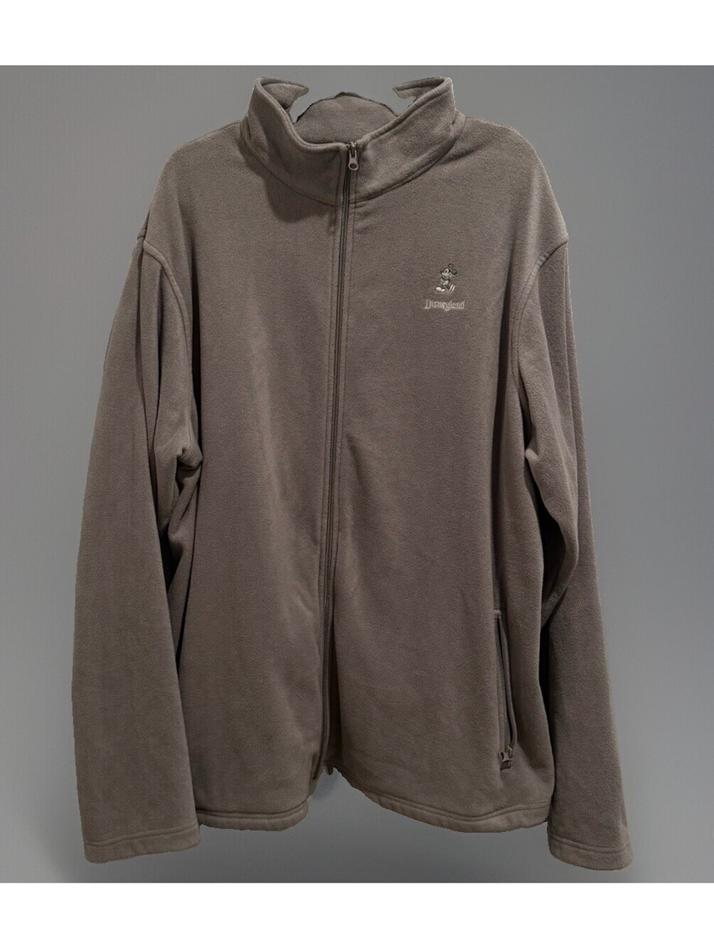 Disneyland Gray Fleece Full Zip Jacket Men’s Medium Disney Parks Authentic